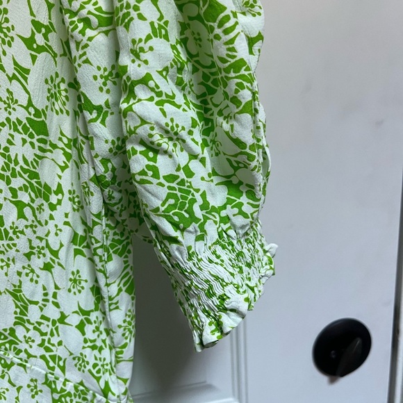 Faithfull the brand Marie Louise midi dress in freja floral print XL green white - Picture 5 of 7